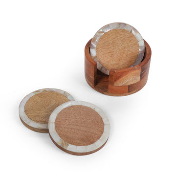 Natural Wood & Resin Round Coasters – Premium Handmade Drink Coasters