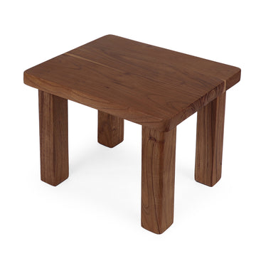 Solid Wood Compact Stool with Thick Legs