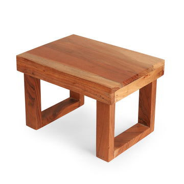 Solid Wood Low Stool (Open-Frame Base)