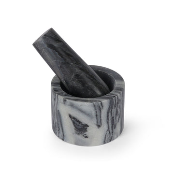 Zebra Marble Mortar & Pestle | Handmade Spice & Herb Crusher