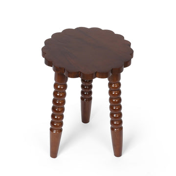 Scalloped Top Wooden Plant Stand