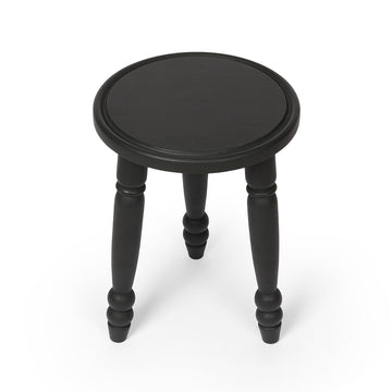Classic Black Wooden Round Stool Table