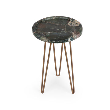Green Marble Top Round Side Table