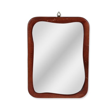 Wavy Teak Wall Mirror