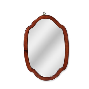Asymmetric Teardrop Wooden Wall Mirror