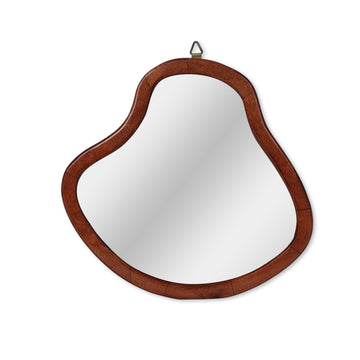 Geometric Inlay Round Mirror