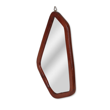 Wavy Round Wooden Wall Mirror