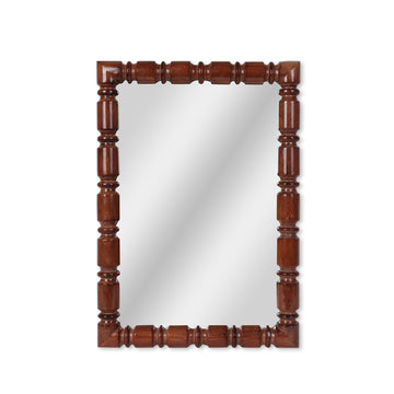 Angled Organic Wooden Wall Mirror