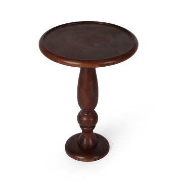 Scalloped Edge Pedestal Plant Stand | Wooden Accent Display