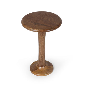 Natural Wood Round Pedestal Plant Stand
