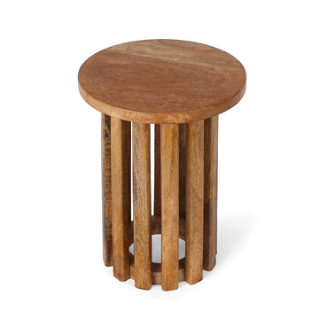 Rustic Mango Wood Pedestal Plant Stand