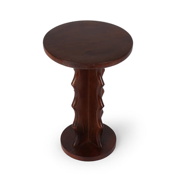 Tall Wooden Plant Stand with Geometric Metal Base