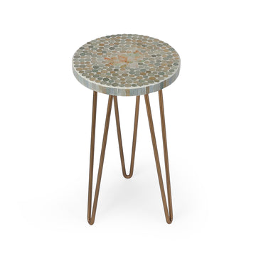 Lotus Mosaic Metal Plant Stand Table