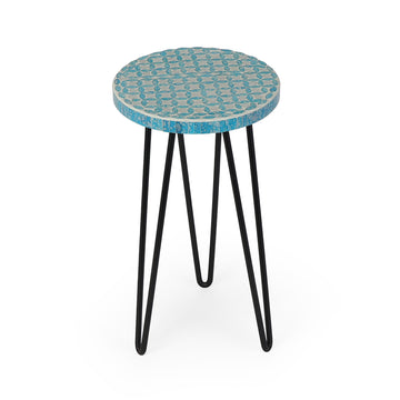Blue Mosaic Round Plant Stand