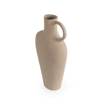 Minimal Beige Ceramic Jug Vase