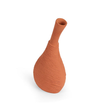 Terracotta Textured Tall Ceramic Vase
