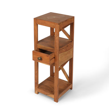Wooden Utility Rack with Drawer – Compact Storage Stand