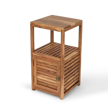 Solid Wood Cabinet Rack – Slatted Door Storage Unit