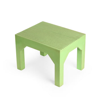 Ribbed Top Accent Stool (Pastel Green Finish)