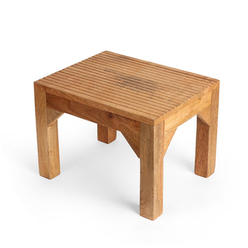 Slatted Top Wooden Side Table | Compact End Table for Bedroom & Sofa