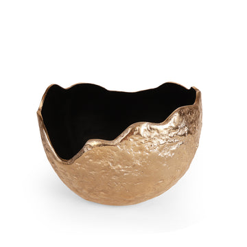 Wavy Rim Gold Decorative Bowl Vase
