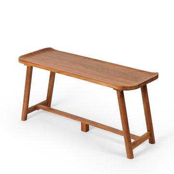Modern Solid Wood Bench with Angled Legs