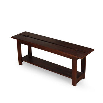 Classic Solid Wood Console Bench with Lower Shelf
