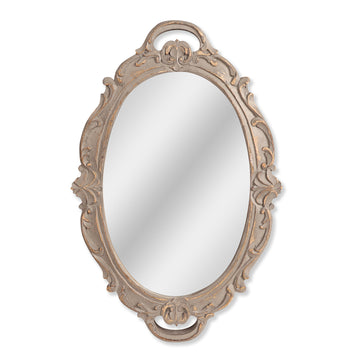 Vintage Oval Distressed Wall Mirror