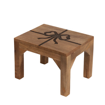Bow Motif Wooden Stool / Side Table