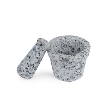 Light Blue-Grey Marble Mortar & Pestle | Premium Herb Grinder
