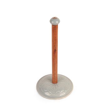 Chevron Pattern Black & White Tissue Holder Stand