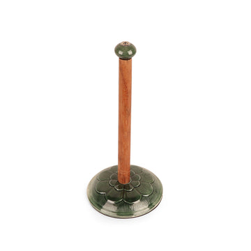 Classic Wooden Tissue Holder with Beaded Base