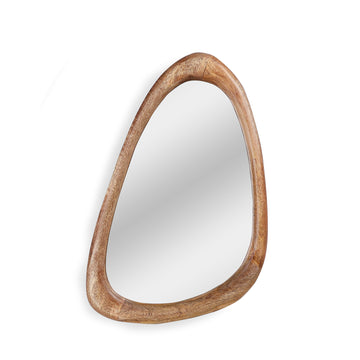 Organic Triangle Wooden Wall Mirror