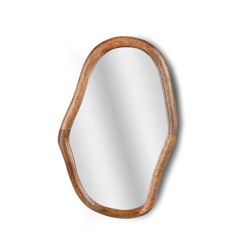 Wavy Edge Wooden Mirror