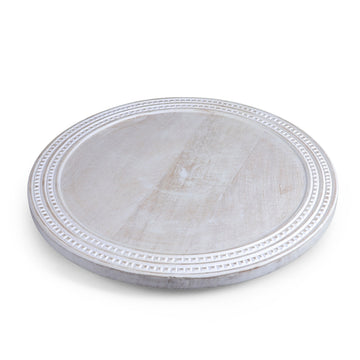 Scalloped Edge Round Wooden Platter