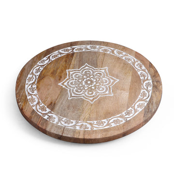 Mosaic Print Round Decorative Tray