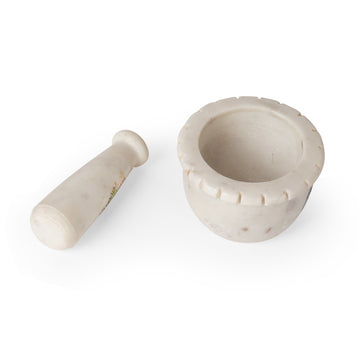 Cream Marble Mortar & Pestle | Classic Compact Spice Grinder