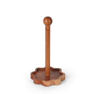 Floral Base Wooden Paper Towel Holder Stand