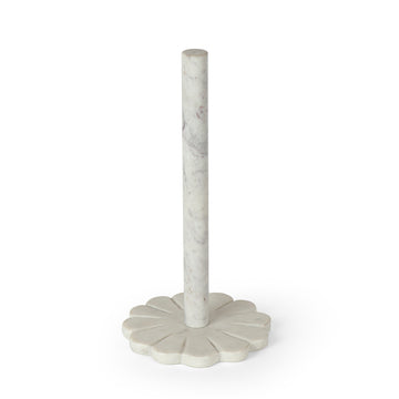 Veined Marble Paper Towel Holder with Petal Base