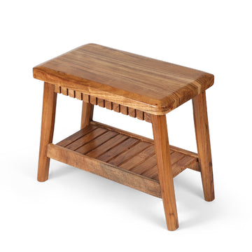 Classic Solid Wood Stool with Support Frame