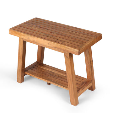 Modern Solid Wood Side Table with Open Base