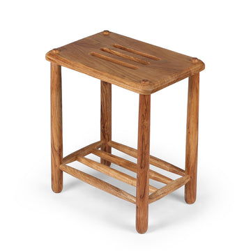 Simple Solid Wood Side Table with Open Frame