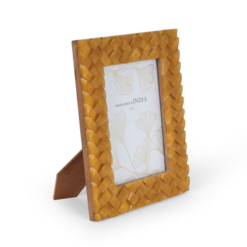 Mustard Woven-Texture Photo Frame