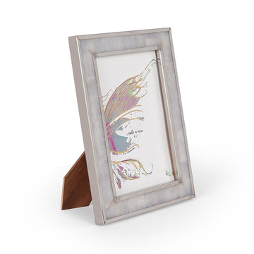 Pearl-Inlay Silver Photo Frame
