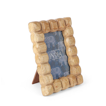 Hand-Carved Chunky Wood Photo Frame