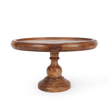 Solid Wooden Cake Stand with Natural Finish