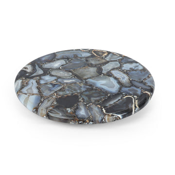 Grey Agate Mosaic Round Platter | Premium Serving Tray