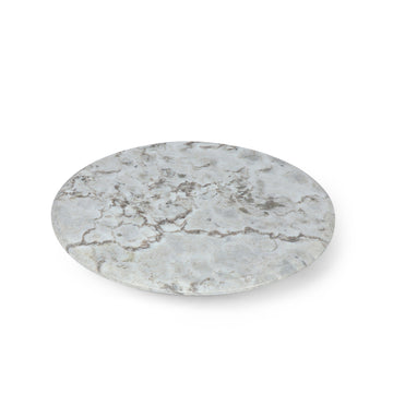 Cloud Vein White Marble Round Platter