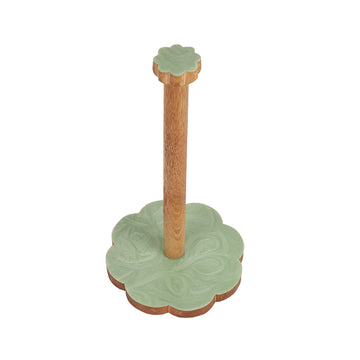 Green Marble Finish Floral Tissue Roll Holder Stand