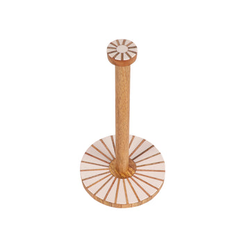 White Sunburst Inlay Wooden Tissue Roll Holder